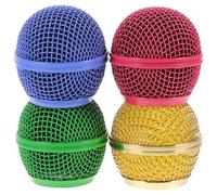 4 Pièces Grille de Microphone de Remplacement Universelle, Métal | Écrou 33mm, Mousse Intégrée, Protection Contre les Chocs, pour Capsules sans Fil et Parole Publique