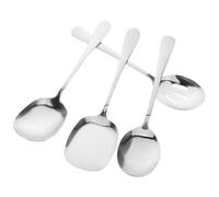 4 Pièces Grosse Cuillère de Service Ajourée en Acier Inoxydable | Grosse Capacité, pour Buffet Cuisine, Surface Perforée, pour Écumer la Graisse et Remuer les Soupes