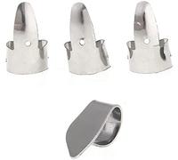 4 pièces Guitare Pick Finger Pick Thumb Pick Thumb Pick Index Finger Pick Métal Banjo Ukulélé Compatible avec Guitare Argent Durable et utile