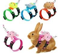 4 pièces Harnais de Lapin avec Laisse, Ensemble avec Laisse pour Harnais de Chatons, Convient aux Chatons et aux Chiots, Laisse pour Petits Animaux de Compagnie