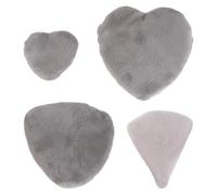 4 Pièces Houppette de Maquillage de Cœur, Coton Pur Ruban | Visage et Corps, Sensation Douce, Usage Correcteur et Fond de Teint, Adapté Filles et Bébé