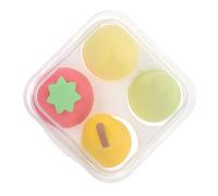 4 Pièces Houppette Maquillage Fruit Créative, Non Latex | Poudre Cosmétique, Usage Sec ou Humide, Facile à Nettoyer, Douce Peau, Format Compact