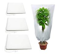 4 Pièces Housse d'Hivernage pour Plantes Couvertures de plantes à cordon d'hiver 120 * 80cm sacs de protection contre le gel pour plantes Couverture chaude de protection des plantes Antigel Poussière