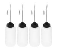 4 Pièces Huilier 120ml Bec Métal Fin et Capuchon | Plastique et Fer, Débit Précis Anti-débordement, pour Atelier, Maison et Machines à Broder
