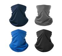 4 Pièces Ice Silk Scarf, Cold Feeling Bandana, Multifonctionnel Solid Color, Sunscreen Face Towel, Stretchy Stacking pour Sports de Plein Air (4 Couleurs), Bleu, noir, gris foncé, bleu foncé, 25*42cm