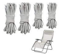 4 Pièces Inclinable Chaise Lacets Élastiques, Corde Remplacement pour Chaise à Gravité Zéro, Élastique pour Transat, Bain de Soleil, Jardin (2x2,45m+2x1,45m)
