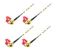 4 Pièces Indicateur de Pêche de Nuit avec Alarme Lumineuse LED, Compatible Flotteurs et Canne à Pêche, Haute Sensibilité, en Plastique et Métal, Clip on pour en Bord de Rive