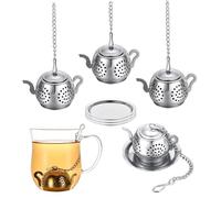 4 pièces infuseur à boule de thé en acier inoxydable conception de théière passoires et filtres à thé en vrac avec chaîne sacs épices filtres théière flottants en maille pour la cuisine et la ma