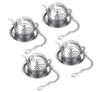 4 pièces infuseur à boule de thé en acier inoxydable conception de théière passoires et filtres à thé en vrac avec chaîn