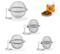 4 Pièces Infuseur à Épices pour Cuisson, Boule à Thé et Boule à Épices en Acier Inoxydable, Sachet avec Chaîne pour Thé en Vrac et Épices, Infuseur Réutilisable et Filtre à Inox