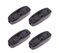 4 Pièces Interrupteur à Cordon, 250 V 10 A Petit Interrupteur Bipolaire avec Voyant LED Interrupteur Dalimentation Remplacement du Commutateur Marche/arrêt pour Petits Appareils ou Lampes Noir