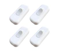 4 Pièces Interrupteur Inline à Bascule 1A 250V Blanc, Interrupteur Cordon pour Lampe avec Bornes à Vis, pour Lampes de Bureau, Lampes de Chevet et Petits Appareils