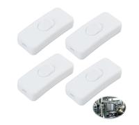 4 Pièces Interrupteur Torpedo Bi-Polaire à Touche Basculante, En Ligne Bipolaires, Interrupteur Cordon Pour Lampe De Table Et Chevet, Torpille à Bornes à Vis Pour Câble 2 Ou 3 Fils