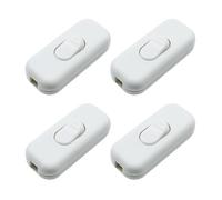 4 Pièces Interrupteur Torpedo Bi-polaire à Touche Basculante pour Lampe Inline 2 ou 3 Ligne de Bureau et Chevet (Blanc)