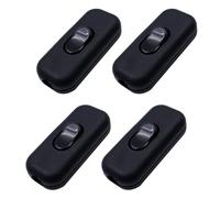 4 Pièces Interrupteur Torpedo Interrupteur Bi-polaire Interrupteur à Touche Basculante pour Lampe Inline 2 ou 3 Ligne pour Lampe de Bureau Lampe de Chevet (Noir)