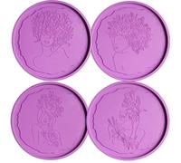 4 pièces irrégulières Fairy Art Résine époxy Moule Fleurs Beauté Femmes Tasse Tapis Silicone Décoration Maison Outils de Moulage Fairy Art