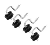 4 Pièces Isolateurs en Acier Vis Auto-taraudeuse | Fixation Rapide sans Pré-perçage, Compatible Corde de Clôture Électrique et Poteaux en Bois, Usage Agricole