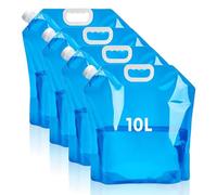 4 Pièces Jerrican Eau 10L,Sac d'eau Pliable pour Camping,Bidon à Eau Pliable avec Couvercle,Bidon Eau Pliable sans BPA pour Le Camping en Plein Air Voyage