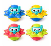 4 Pièces Jouet de Plongée,Jeu Piscine,Jeu d'eau Figurines Méduse à Lunettes pour Baignoire,Piscine,Plage,Fête,Activité Aquatique,Sachet Cadeau,Jeux d'Été et Décoration Thème Marin,Été,Jardin