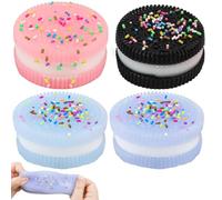 4 Pièces Jouets Biscuits Antistress, Jouets Doux à Presser, Biscuit Stress Relief Toy, Simulation de Biscuits à Pincer Jouets Antistress pour Enfants et Adultes
