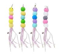 4 Pièces Jouets de Chat de Porte Suspendus Auto-jouants,Jouets de Chat Interactifs avec des Cloches pour la Chasse Aux Chats D'intérieur Faisant de l'exercice pour Éliminer L'ennui