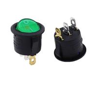 4 pièces KCD1 5 V-12 V/220 v interrupteur à bascule rond marche/arrêt LED tableau de bord voiture éclairé bateau Van avec lumière ESSEIEIE(4Pcs Green,220V)