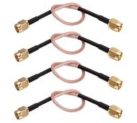 4 Pièces Kit Adaptateur SMA Mâle à Antenne, Transmission Précise | Filetage Interne et Broche Interne, Cuivre et Caoutchouc, Usage Diffusion et Communication sans Fil