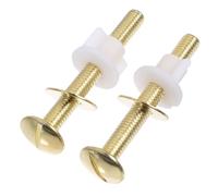 4 Pièces Kit de Boulons en Fer Cuivré de Siège de Toilette | Fixations de Cuvette et Couvercle, Joint de Réservoir, Finition Or, Stabilité Renforcée, Anti Rouille