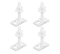 4 Pièces Kit de Fixation, Vis Charnière Wc Blanches | Montage par Trous Supérieurs, Écrous Plastiques et Rondelles Métal, Usage Résidentiel, Entretien Facile