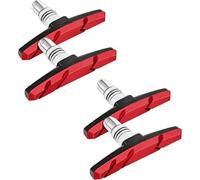 4 pièces Kit de frein vélo pour Shimano | 2 paires de patins de frein ROUGE pour le vélo | V-brake 70mm V-brake symétrique | Plaquettes de frein | Gommes de frein | Kit de patins de frein | Patins de