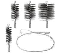 4 pièces Kit de Hérisson Ramonage, Kit Nettoyage Gaine Souple, pour Le Nettoyage des Tuyaux de Poêle et L'élimination de la Rouille, Comprend des Brosses de 30mm, 50mm, 80mm et 150mm