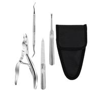 4 Pièces Kit de Pédicure Coupe-pédicure en Acier Inoxydable | Trimming des Sillons, Coupe Rapide et Antirouille, Usage Salon ou Diy, Lot avec Lime et Outil Double