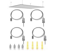 4 pièces Kit de Suspension Plafond Câble de Suspension Réglable Fil de Suspension Luminaire Corde en Acier Inoxydable à Suspendre pour Panneau de Plafond Lumières Linéaires