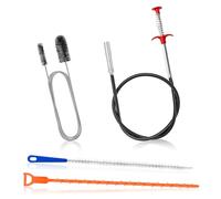 4 Pièces Kit Débouchage Canalisation avec Brosse de Nettoyage Tuyau,Pince a Griffe Flexible,Brosse Canalisation pour Lavabo Furet,Cuisine Salle de Bain (4 Stück)