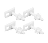 4 pièces Kit Fixation Abattant Wc, Boulons avec Écrous et Rondelles métal | Plastique ABS Blanc, Accès D’Entretien Pratique, Montage Dessus, Adapté à Plupart des Toilettes, 6,5x4,2x2,4cm