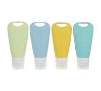 4 Pièces Kit Flacon de Voyage 90ml, Bouteilles Rechargeables | Remplissage à Large Embouchure, Dosage Précis, pour Voyages D'affaires et Dortoir, Couleurs Variées