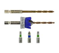 Tivoly Kit Terrasse 4 pièces - Mèche & Fraise 2 en 1 Ø4 mm Bois-Métal HSS +3 embouts INOX