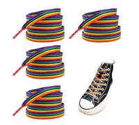 4 Pièces Lacets Arc en Ciel,Rainbow Shoelaces,Accessoires de Pride,pour Chaussures Course Et Basket Sport,AdaptéS Enfants Adultes,ColoréS Plats éLastiques Multicolores Lacet Long 140 cm,Campus Design