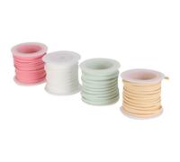 4 Pièces Lanière en Cuir Floquée Double Face pour Bijoux, 5m