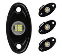 4 Pièces LED de sous-châssis Mono Couleur 12 V | Alliage D’aluminium et Pc, Protection Ip67, Installation Simple, Noir
