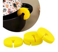 4 Pièces Lève de Couvercle Anti-Déversement, Supports de Couvercle de Forme de Tranche de Citron, Soulève de Couvercle en Silicone pour Pot à Soupe, Anti-débordement pour Marmite à Soupe