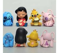 4 pièces Lilo Stitch Angel Figurines d'action Ute Reuben Stitch, figurine d'anime, modèle de collection, ornement de bureau, cadeaux surprise no box 4 pcs