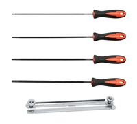 4 Pièces Lime Tronconneuse 3,2/4,0/4,8/5,5 mm avec Poignée et Guide de Chaîne - Kit Affutage Lime Chaine Tronconneuse - Convient pour les Bricoleurs et les Professionnels