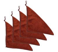 4 Pièces Lingette Nettoyante Visage Carrée Café en Non-tissé, Lot