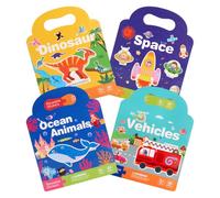 4 Pièces Livre D'autocollants pour Enfants Réutilisables, Livre D'autocollants Gonflés pour Enfants Portable, Livre D'autocollants 3D Favorise Développement de Petite Enfance, pour 2-5 ans