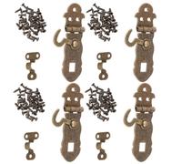 4 Pièces Loquet de Cahier en Fer Rétro à Vis pour Coffret Fermé | Installation Simple Vis, pour Boîtes à Bijoux et Coffrets Présents, Usage Atelier et Restauration