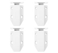 4 Pièces Loquet Magnétique à Pression, Ouverture Tactile | Installation Facile, Fermeture Aimantée, Pièces et Accessoires Inclus, Plastique et Acier, Blanc