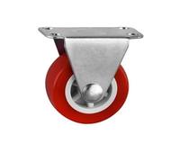 4 pièces/lot 1,5 pouces/2 pouces/2,5 pouces/3 pouces roulette en PVC rouge M8/10/12 vis fixe//roue de frein table basse silencieuse poulie meubles légers(Fixed,3 Inch)