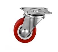 4 pièces/lot 1,5 pouces/2 pouces/2,5 pouces/3 pouces roulette en PVC rouge M8/10/12 vis fixe//roue de frein table basse silencieuse poulie meubles légers(Universal,3 Inch)
