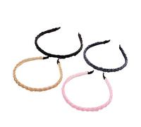 4 Pièces Lot de Bandeaux Perles Colorées Accessoires Délicats pour Noir